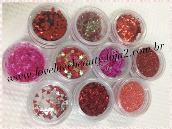 Kit para Decoração de Unha - Cor Vermelha