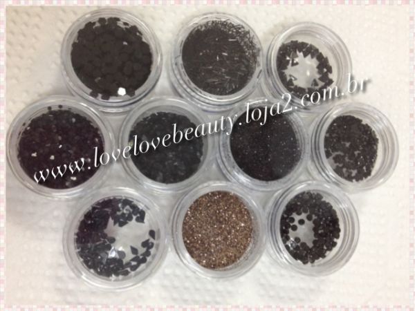 Kit para Decoração de Unha - Cor Preta