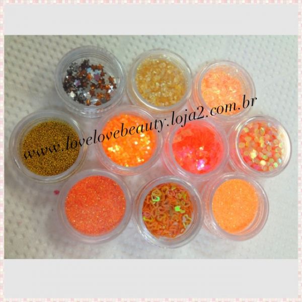 Kit para Decoração de Unha - Cor Laranja