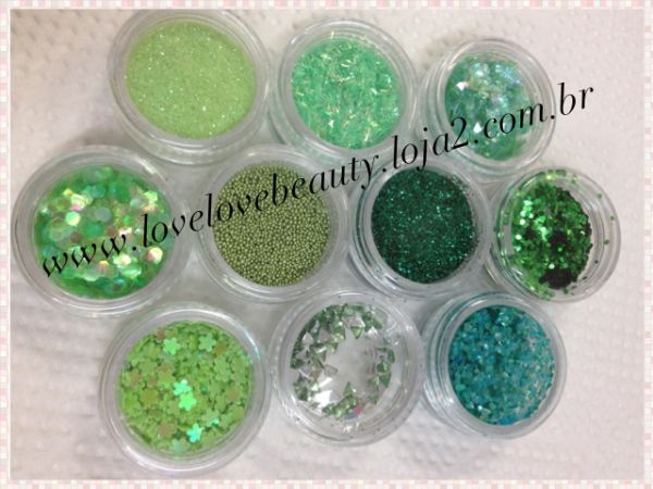 Kit para Decoração de Unha - Cor Verde